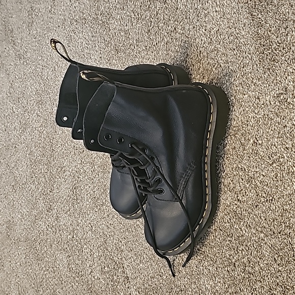 Dr Martens Black 1460 Women's Virginia Leather Boots Size Womens 7 - Picture 3 of 7